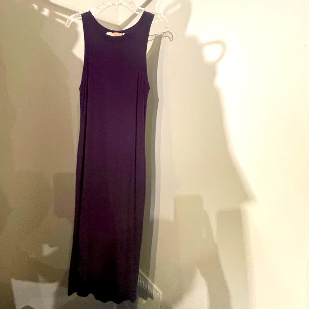 Navy blue midi form fitting dress